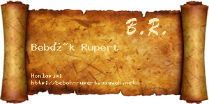 Bebők Rupert névjegykártya